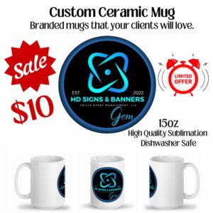 15oz Custom Logo Mugs
